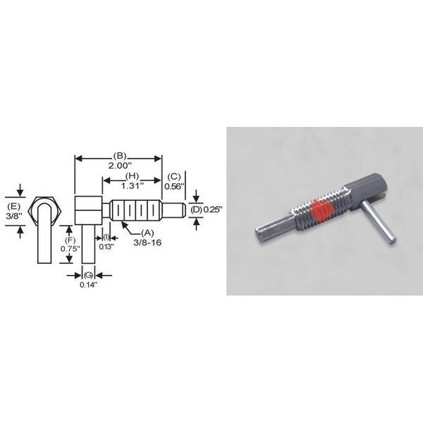 L-Hdle Lck, Stl, Nose w/P, 3/8-16